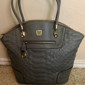 Kate Landry Quilted Grey Shoulder Bag